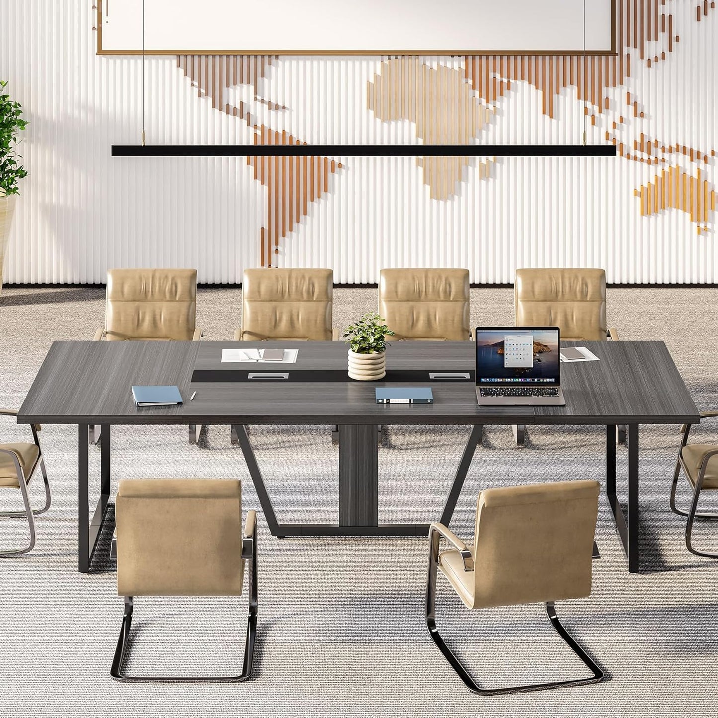 LITTLE TREE 8FT Conference Table for 10 People, Large Meeting Table