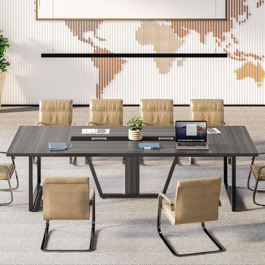 LITTLE TREE 8FT Conference Table for 10 People, Large Meeting Table