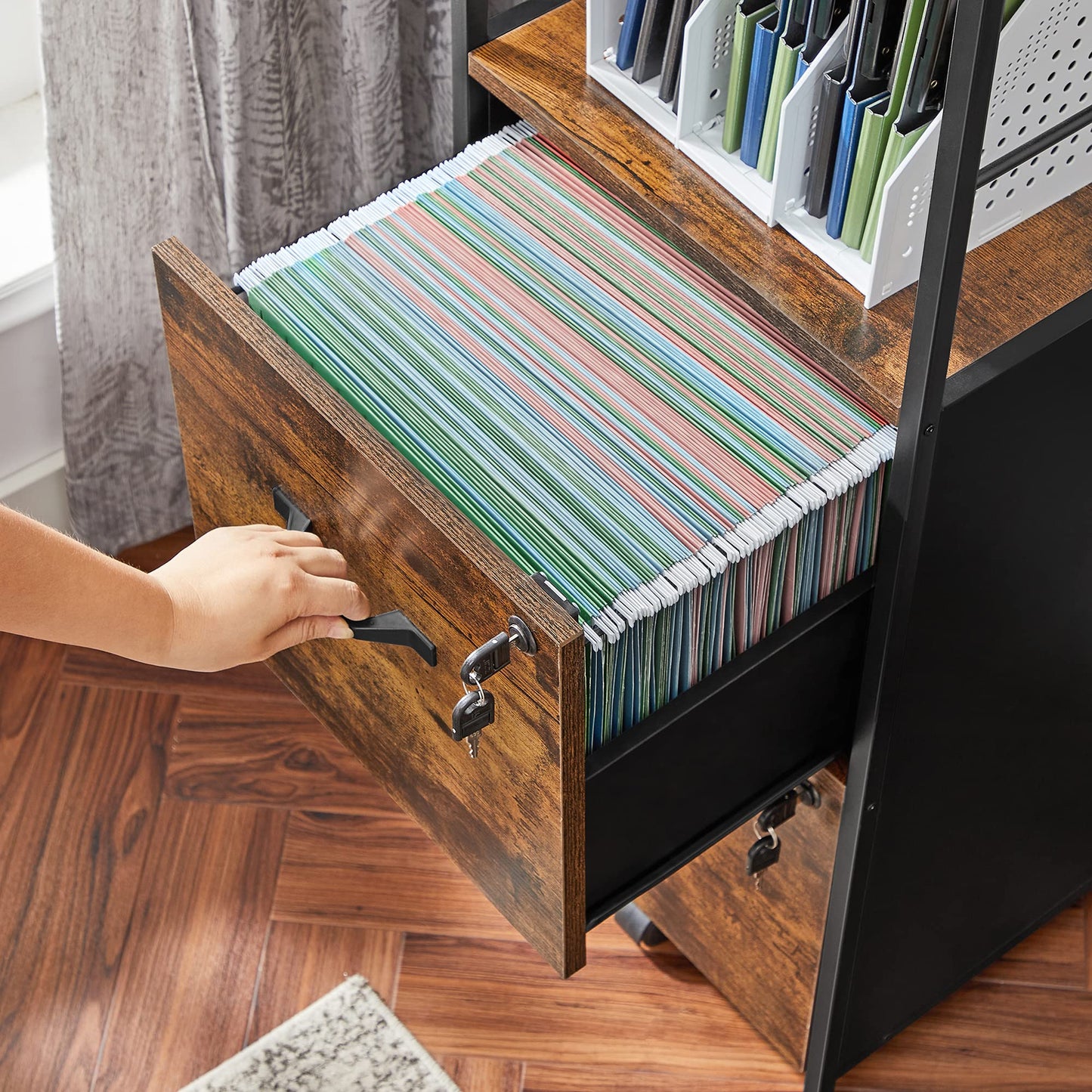 VASAGLE 2-Drawer Rolling File Cabinet, Snow White