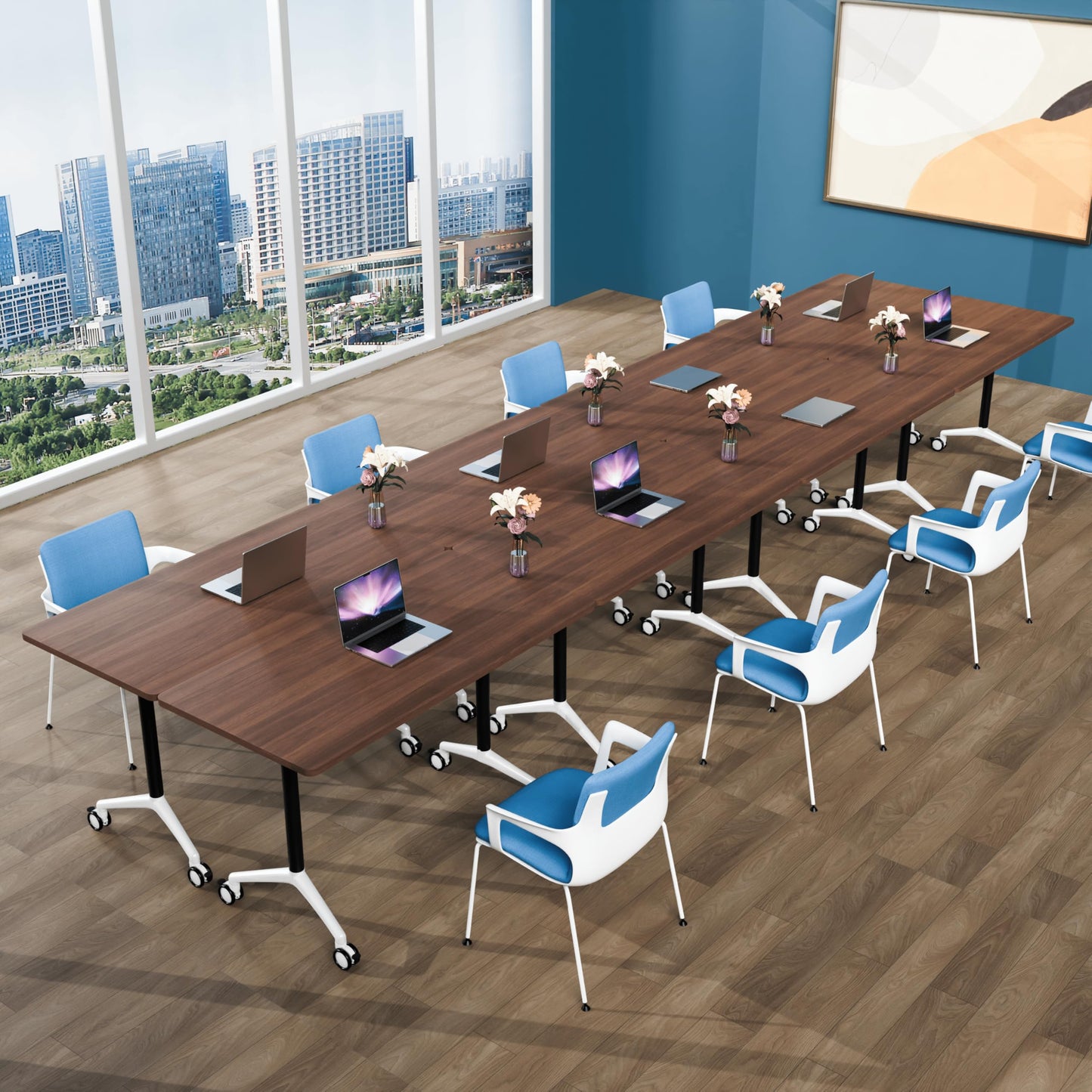 Folding Walnut Conference Table