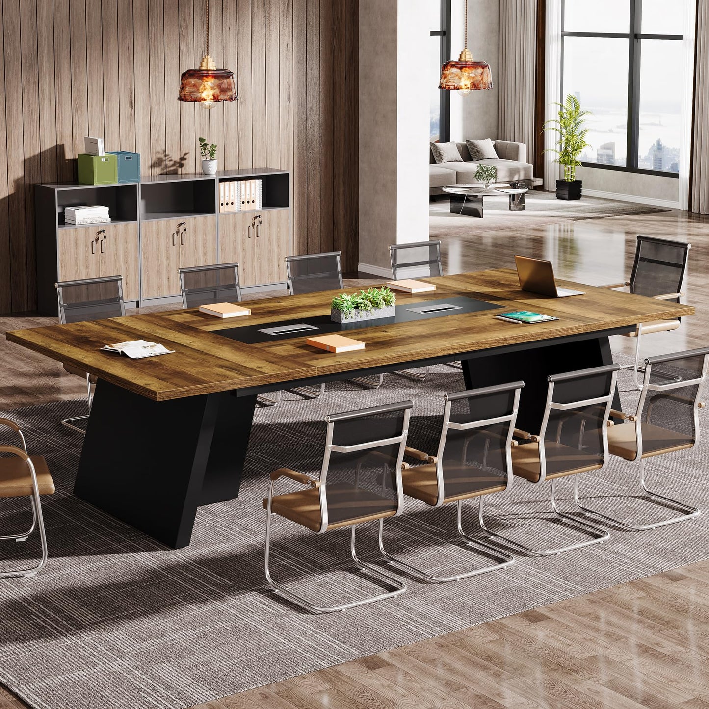 Tribesigns 8ft Conference Table, Modern Office Meeting Room Table