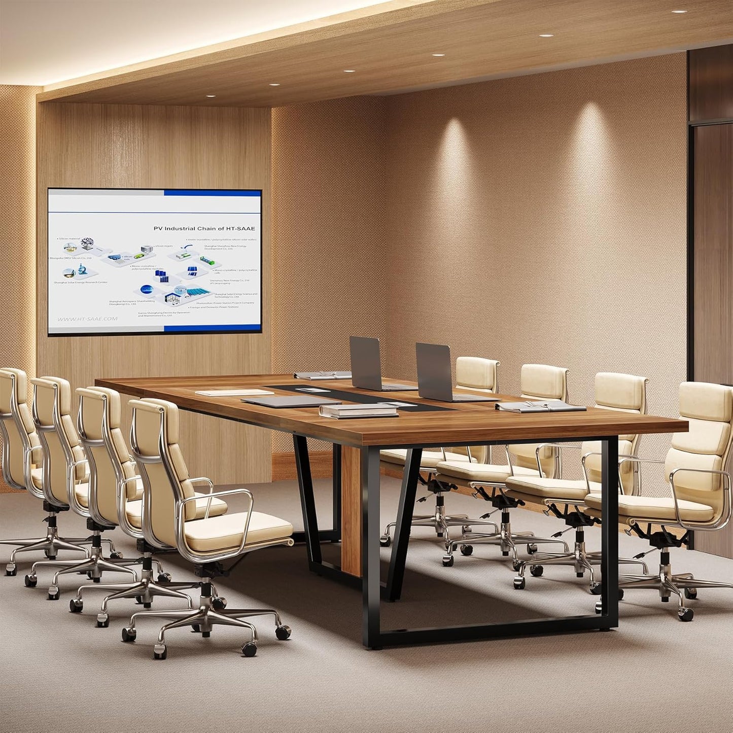 LITTLE TREE 8FT Conference Table for 10 People, Large Meeting Table