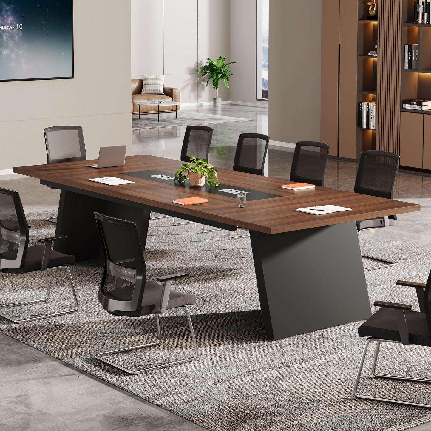 Tribesigns 8ft Conference Table, Modern Office Meeting Room Table