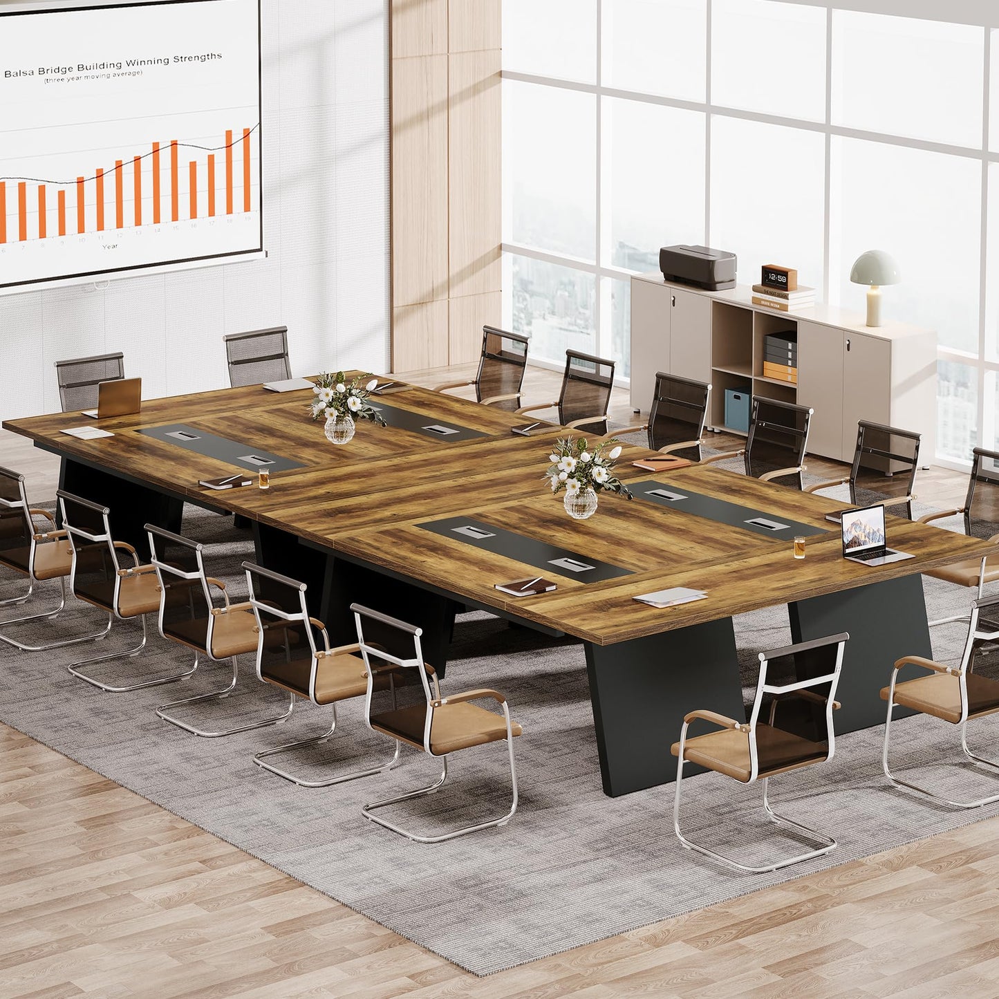 Tribesigns 8ft Conference Table, Modern Office Meeting Room Table