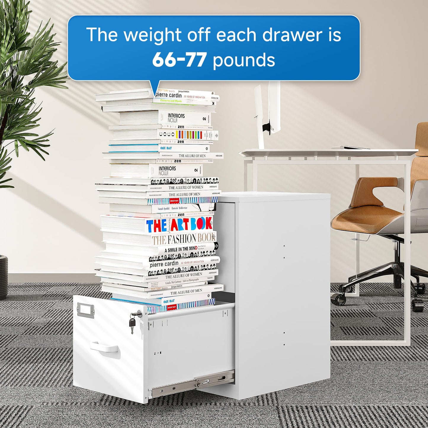 2-Drawer Vertical Locking File Cabinet, Steel, Letter Size